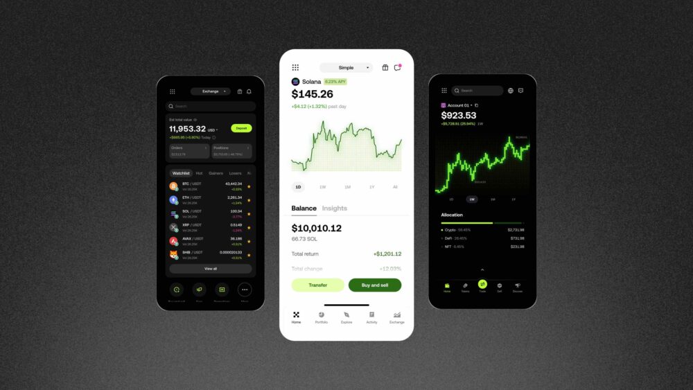 Приложение криптобиржи OKX на смартфонах: спотовый рынок, портфель и графики